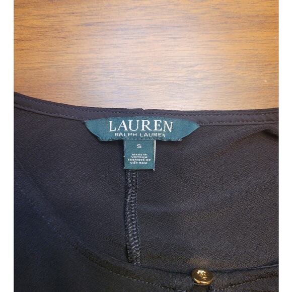 Ralph Lauren LRL Black Cut Out Shoulder Keyhole Long Sleeve Top Women S - Picture 3 of 6